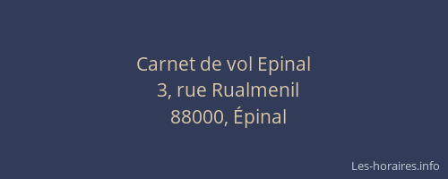 Carnet de vol Epinal