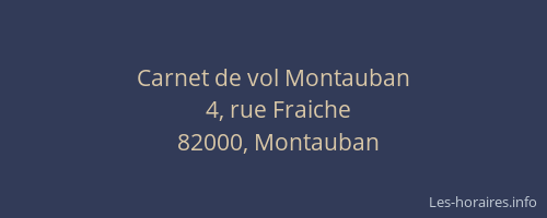 Carnet de vol Montauban