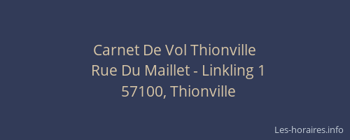 Carnet De Vol Thionville