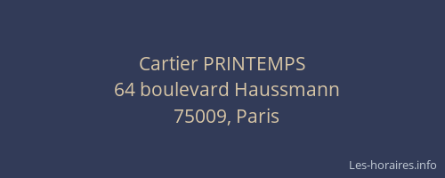 Cartier PRINTEMPS