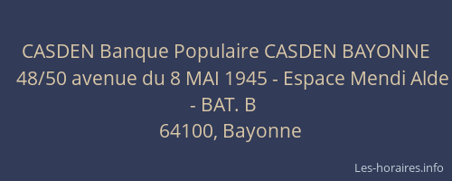 CASDEN Banque Populaire CASDEN BAYONNE