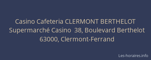 Cafeteria casino clermont ferrand salins fl