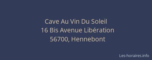 Cave Au Vin Du Soleil