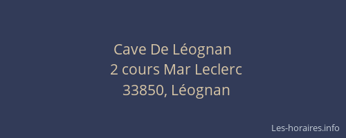 Cave De Léognan