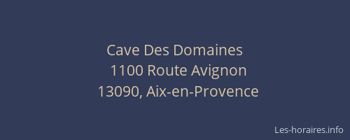 Cave Des Domaines