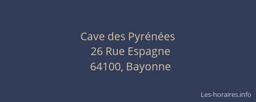 Cave des Pyrénées