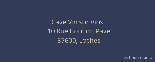 Cave Vin sur Vins