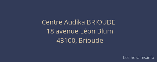 Centre Audika BRIOUDE