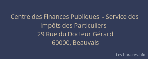 Centre des Finances Publiques  - Service des Impôts des Particuliers