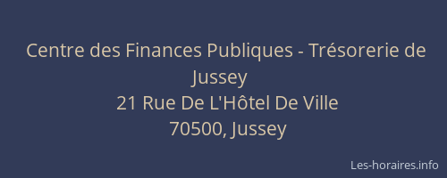 Centre des Finances Publiques - Trésorerie de Jussey