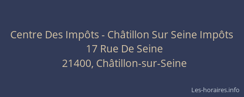 Centre Des Impôts - Châtillon Sur Seine Impôts
