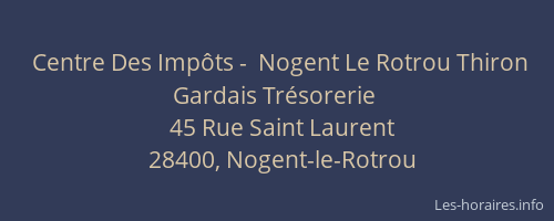 Centre Des Impôts -  Nogent Le Rotrou Thiron Gardais Trésorerie