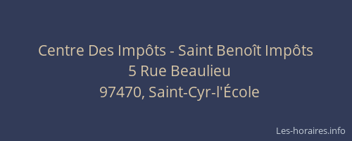 Centre Des Impôts - Saint Benoît Impôts