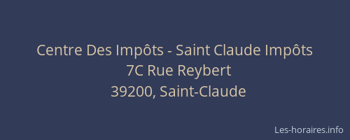 Centre Des Impôts - Saint Claude Impôts