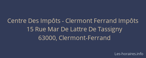 Centre Des Impôts - Clermont Ferrand Impôts