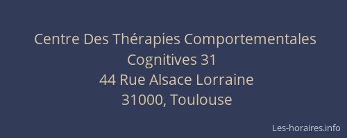 Centre Des Thérapies Comportementales Cognitives 31