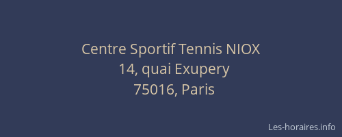 Centre Sportif Tennis NIOX