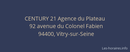 CENTURY 21 Agence du Plateau