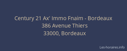 Century 21 Ax' Immo Fnaim - Bordeaux