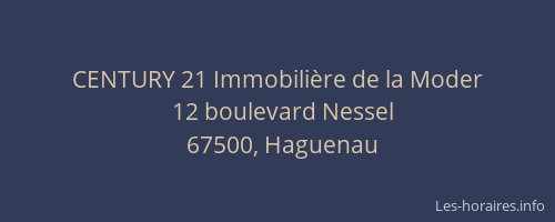 CENTURY 21 Immobilière de la Moder