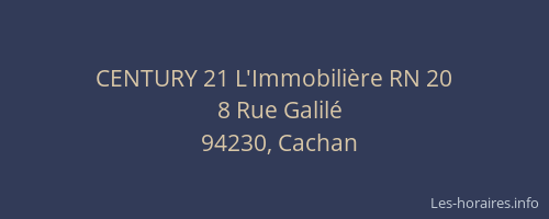 CENTURY 21 L'Immobilière RN 20