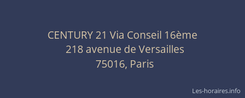 CENTURY 21 Via Conseil 16ème