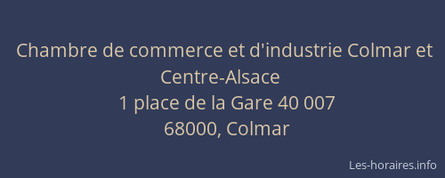 Chambre de commerce et d'industrie Colmar et Centre-Alsace