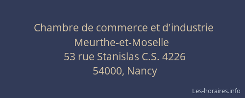 Chambre de commerce et d'industrie Meurthe-et-Moselle