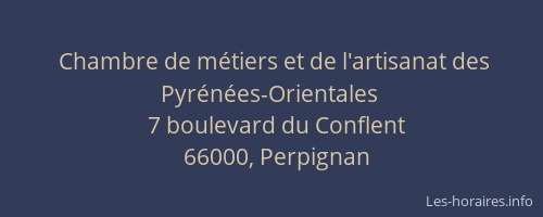 Chambre de métiers et de l'artisanat des Pyrénées-Orientales