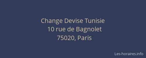 Change Devise Tunisie