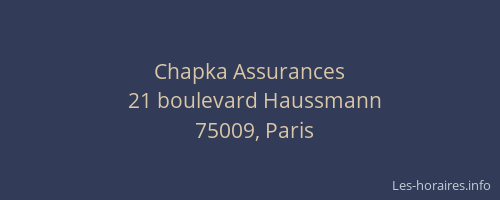 Chapka Assurances