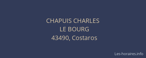 CHAPUIS CHARLES