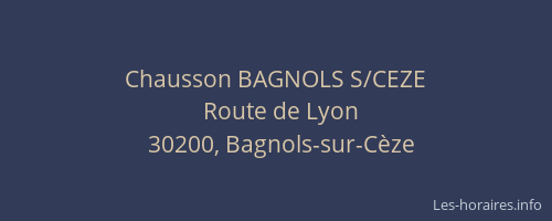 Chausson BAGNOLS S/CEZE