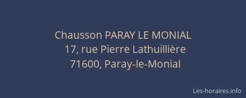 Chausson PARAY LE MONIAL
