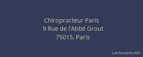 Chiropracteur Paris