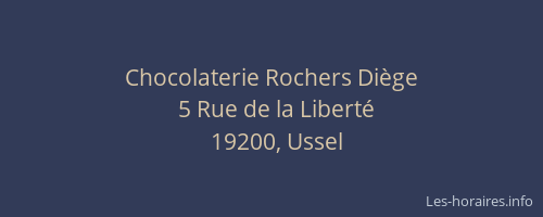 Chocolaterie Rochers Diège