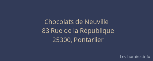 Chocolats de Neuville