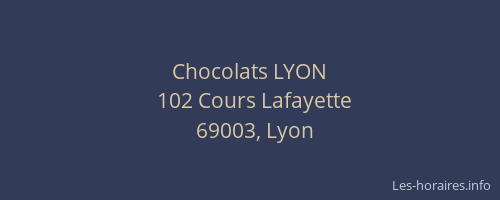 Chocolats LYON