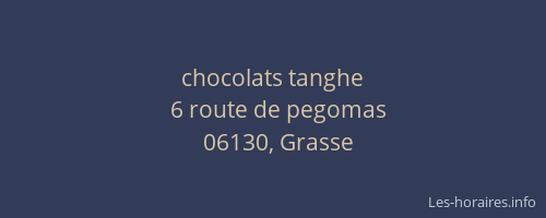 chocolats tanghe