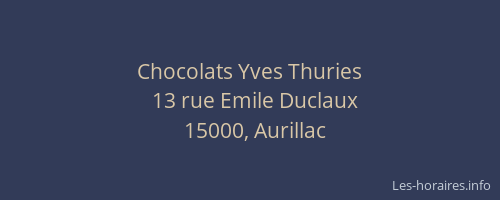 Chocolats Yves Thuries