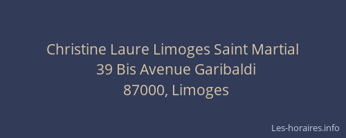 Christine Laure Limoges Saint Martial