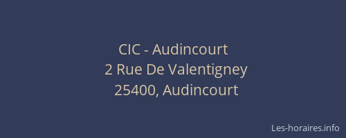 CIC - Audincourt