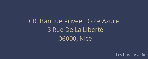 CIC Banque Privée - Cote Azure