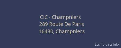 CIC - Champniers