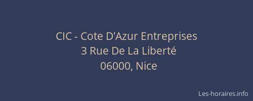 CIC - Cote D'Azur Entreprises