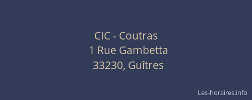 CIC - Coutras