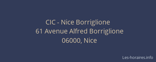 CIC - Nice Borriglione