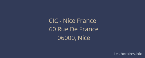 CIC - Nice France