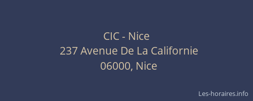 CIC - Nice