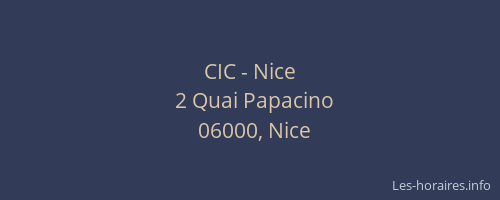 CIC - Nice